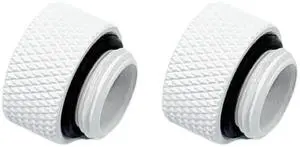 dracaena.io 2 Pack G1/4" 7.5mm Height Male to Female Extender Fittings, Brass Compression Fittings with O Rings for PC Liquid Cooling Loop, Water Cooling Tube Connectors, White