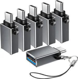 USB C to USB Adapter 6 Pack USBC to USB Adapter USB A to USB C Adapter USB to USBC Adapter USB-C to USB Adapter C to USB Adapter for MacBook Pro/Air iPad Pro and More(Grey)