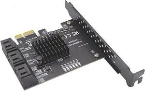 PCIe SATA Card, PCI-E 3.0 to 6 Port SATA Card, SATA Controller Expansion Card with Low Profile Bracket, Non-Raid, Boot as System Disk, Support 6 SATA 3.0 Devices