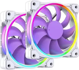 ID-COOLING ZF-12025-PURPLE Case Fan 120mm 5V 3 PIN Addressable RGB Cooling Fan MB Sync, 4 PIN PWM Speed Control Fans for Radiator/CPU Cooler/Computer Case Purple 1pc