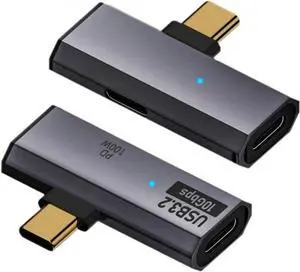 2 in 1 USB C to USB 3.2 Adapter with 100W Charging Port USB C 1 Male to 2 Female Fast Charging Data Transfer OTG Converter Adapter