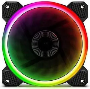 Aurora 1-Pack DR12 Case Fan RGB LED 120mm High Performance High Airflow Adjustable Colorful PC CPU Computer Case Cooling Cooler (DR12 Single Fan)