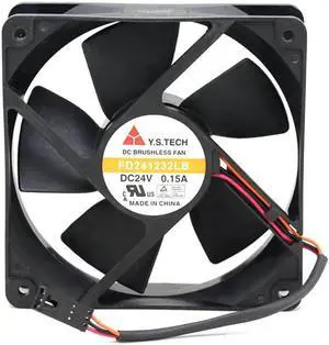 12CM Y.S Tech FD241232LB 12032 DC 24V 0.15A three line drive case fan 120*120*32mm computer cooling fan