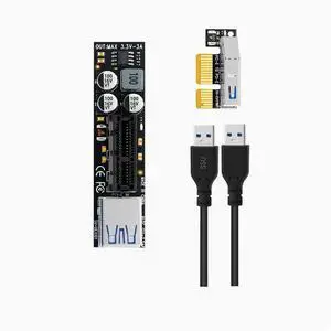 pcie to dual X 4 port extension cable PCI-E cable Extension Extends the PCI-E port one male and one female