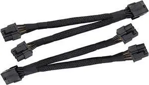 2PCS GPU PCIe 8 Pin Female to Dual 2X 8 Pin (6+2) Male PCI Express Power Braided Y-Splitter Extension Cable,20cm