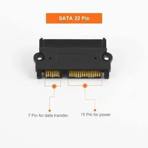2-Pack SATA 22Pin (7+15 Pin) Male to SATA 22 Pin (7+15Pin) Female Adapter Converter, SATA Male to Female Adapter 2-Pack SATA 22Pin (7+15 Pin) Male to SATA 22 Pin (7+15Pin) Female Adapter Converter, SATA Male to Female Adapter