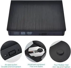 USB 3.0 Slim External DVD RW CD Writer Drive Burner Reader Player Optical Drives For Laptop PC DVD burner dvd portatil