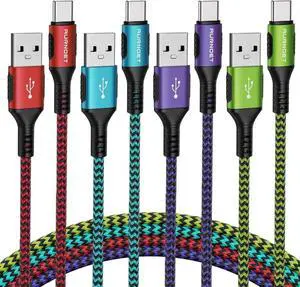 USB C Cable 4pack 6ft Type C Charger Nylon Braided USB C Charger Cord Fast Charging Cable for Samsung Galaxy S21 S20 S10 Plus Note 10 LG Google Pixel Moto etc