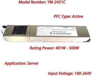 450W Server PSU 450W Redundant Hot-Swap Power Supply YM-2451CJR YM-2451C SSI Power R512 G2 Power