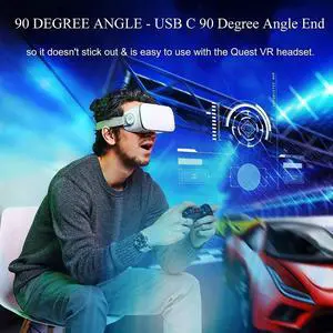 for Oculus Quest 2 Link Cable 16ft(5m), USB Type C to USB C Cable USB 3.2 High Speed Data Transfer & Fast Charging Compatible with Oculus Quest VR Headset and Quest 2 - Black