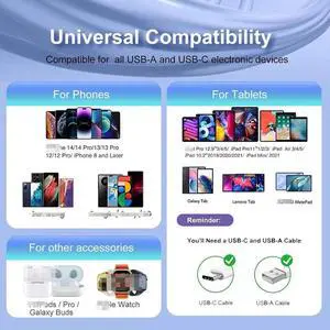 [3-Pack] USB C Wall Charger, 40W 4-Port USB C Charger Block, Fast Charging Block Dual Port PD + QC 3.0 Wall Plug Multiport Type C Compatible with i-Phone 14/13/12/11/Pro Max/XS, Android Phones,Tablet