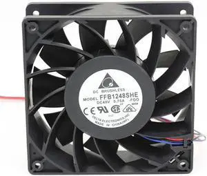 Original delta 12cm 1238 120*120*38mm 12*12*3.8cm cooling fan 12038 DC48v 0.75a ffb1248she double ball speed measuring heat radiation fan Original delta 12cm 1238 120*120*38mm 12*12*3.8cm cooling fan 12038 DC48v 0.75a ffb1248she double ball speed measuring heat radiation fan
