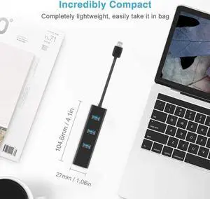 USB 3.0 Hub, Aluminum USB to Ethernet Adapter with 3 USB 3.0 ports and RJ45 Gigabit Network LAN Port - 3xUSB3.0 Splitter Ethernet Network Adapter for Windows 10, 8.1, 8, 7, Vista, XP, Linux, Mac OS X