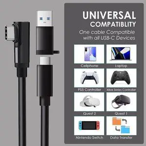 for Ocu-lus Quest 2 Link Cable, 16ft/5M VR Headset Cable for Me-ta Quest 3S/3/2/Quest 1, USB 3.0 Type C to USB Type C, Compatible for Ocu-lus Quest 3/3S/2/1 Data Transfer Charging Cord for Gaming PC