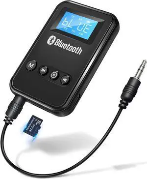 Bluetooth 5.0 Adapter for PC, Receiver Transmitter 2 in 1 Wireless Bluetooth Audio Adapter with LCD Display for Car TV PC Headphones Home Sound