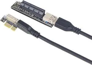 Add On Cards PCI Express X1 to X4 USB 3.0 Adapter Raiser Extender PCIE Riser Card USB3.0 PCI-E SATA Expansion Card Raiser