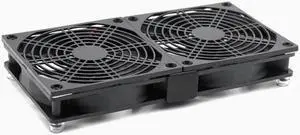 Router Laptop base cooling fan stand USB 5V High air volume silent fan Dual fan [Black]