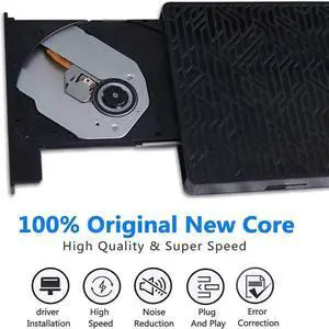 USB 3.0&USB-C External CD DVD Drive,Multifunctional External CD/DVD +/- RW Burner Player Writer Support SD/TF Card/2 USB 3.0 Ports/Charging,Compatible with Mac OS/Windows/MacBook/Laptop/Desktop-Black