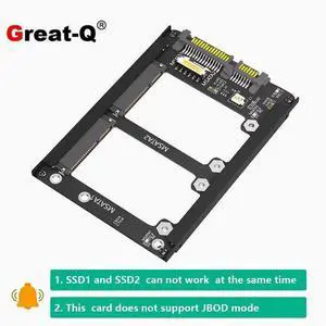 Dual MSATA to SATA3.0 expansion card SSD to 6Gbps interface to dual-min SATA