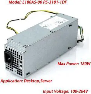 180W PSU For Server 3040 5040 7040 3650 3656 SFF L180AS-00 PS-3181-1DF H180ES-00 180w Power Supply 5XV5K RWMNY 9XD51 8PIN+4PIN