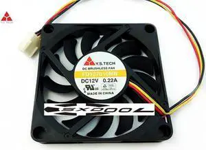 NEW Y.S.TECH FD127010MB 12V 0.22A 7010 7cm cooling fan 3-wire 3-pin