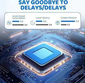 USB Bluetooth 5.3 Adapter for PC Desktop Laptop Computer Long Range 328ft/100M Low Latency EDR Receiver USB Dongle for Keyboard Mouse Printer Headset Support Windows 11/10/8.1 Plug and Play