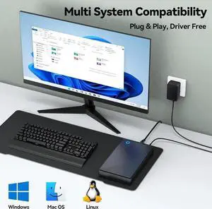 AUTYUE 3.5 Hard Drive Enclosure, External 3.5 2.5 inch SSD HDD Enclosure Hard Drive Adapter, USB 3.0 SATA Reader up to 18TB Hard Drive Case Data Recovery Kit Support UASP with 12V 2A Power Adapter