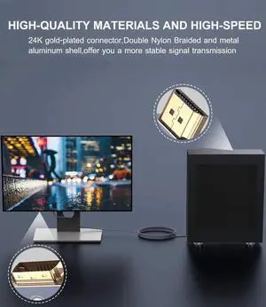 HDMI to DVI Cable, DVI to HDMI Adapter Cable 6.6ft / 2M, High Speed Bi-Directional Nylon Braided HDMI Male to DVI-D 24+1 Male Cord Support 1080P Full HD Compatible with Roku,PS3/4, Blu-ray,Laptop