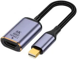 Mini DisplayPort 1.4 Source to HDMI 2.0 Display 8K 60hz UHD 4K MINI-DP to HDMI Female Monitor Adapter Cable Mini DisplayPort 1.4 Source to HDMI 2.0 Display 8K 60hz UHD 4K MINI-DP to HDMI Female Monitor Adapter Cable