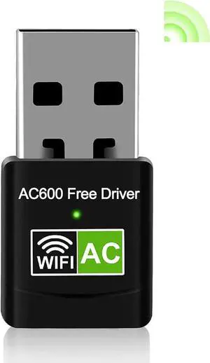 USB WiFi Adapter, 600Mbps Mini Wireless WiFi Network Adapters for Desktop Computer/Notebook PC, Dual Band 5G+2.4G WiFi Dongle Laptop External Network Card for Windows 11/10/8/XP etc, No Need CD Drive