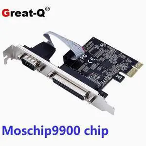 PCI-E 1 Parallel port 1 Serial card pcie to COM9 pin RS232 industrial control serial port expansion card AX99100 chip PCI-E 1 Parallel port 1 Serial card pcie to COM9 pin RS232 industrial control serial port expansion card AX99100 chip
