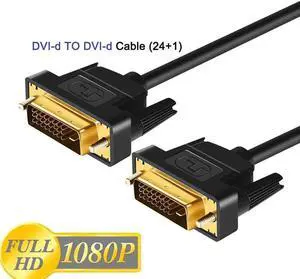 High Speed DVI to DVI Cable 3ft/1M, Gold Plated Plug DVI-D 24+1 Cable Male to Male Digital Video Monitor Cable,Support 1080P, for Gaming, DVD, HDTV and Projector