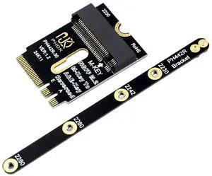2230 NGFF A+E-Key Male to NVME M-key Female Extension PCI-E 4.0 Adapter with Bracket for Laptop Mainboard SSD 2280