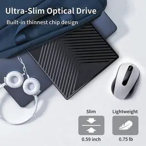 External DVD CD Drive, USB 3.0 and Type-C External CD/DVD Drive DVD Burner with SD/TF Card Burner and 4 USB, [7 in 1] External DVD Drive for Windows/Linux/MacOS/Laptop/Desktops/PC