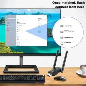Ultra Long Range 492FT/150M Bluetooth 5.3 Adapter with Dual Antennas for PC Supports Windows 11/10/8.1/7, BT5.3+EDR USB Bluetooth Adapter for PC,Laptop,Keyboard,Mouse,Headsets,Speakers