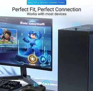 USB Bluetooth 5.3 Adapter for PC Receiver - Plug & Play Bluetooth 5.3 EDR Dongle Transmitter for Computer Desktop Transfer for Laptop Bluetooth Headset Speaker Keyboard Mouse Windows11/10/8.1