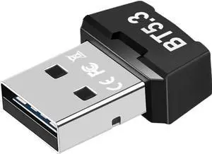 USB Bluetooth 5.3 Adapter for PC, Mini 5.3 Bluetooth EDR Dongle Receiver Transmitter Plug and Play Support Windows 11/10/8.1/8 for Desktop, Laptop, Bluetooth Headsets, Speakers, Keyboard, Mouse