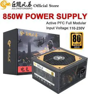 ATX 850W PSU 80Plus Gold 110-264V Full Modular 20+4Pin 12V Professional E-Sports Video Game Computer Power Supply