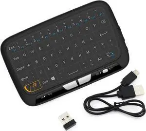 CO-RN 2.4Ghz Mini Wireless Keyboard Full Screen Air Mouse Touchpad Combo Rechargeable Remote Control for PC Win7/8/10 Android TV Set-up Box HTPC IPTV