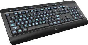 A-zi-o Vision Backlit Computer Keyboard - Wired USB Keyboard with LARGE PRINT keys and 3 Interchangeable Backlight Colors
