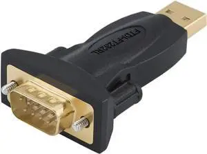 USB to RS232 Adapter with FTDI Chipset, USB to RS232 Male DB9 Serial Converter for Cashier Register, Modem, Scanner, Industrial Machinery, CNC, Black