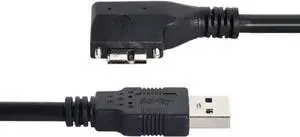Dual Screws 90 Degree Right Angled Micro USB Mount to USB3.0 Data Cable for Industrial Camera