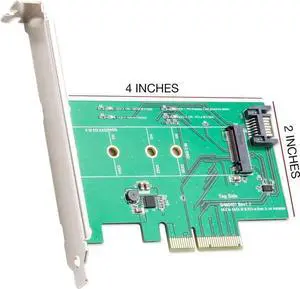 M-Key M.2 to PCIe x4 SSD Adapter or M Key M2 to SATA Connector Converter SY-PEX50073, Green