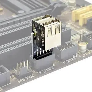 Motherboard Connector USB2.0 Extender Card 9Pin to TY-PE C A-Key Front Converter USB3.2 Type-E Interface Header Adapter (Type B Dual Port)