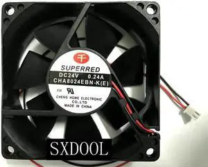 New SUPERRED 8025 CHA8024EBN-K(E) DC24V 0.24A 8cm Inverter Fan