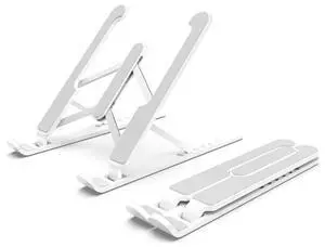 Laptop Stand Desktop Raise Bracket Cooling Base Lifting Holder Foldable (White)