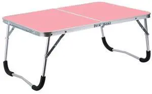 Rubber Mat Adjustable Portable Laptop Table Folding Stand Computer Reading Desk Bed Tray (Pink)