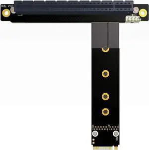 PCI-E 3.0 Riser Card 32G/BPS M.2 NGFF NVMe to PCIe X16 Extension Cable SATA Power Cable Support M.2 PCIE X4 Full Speed Channel for BTC Mining M2 2230 2242 2260 2280 (R43SL 15CM)