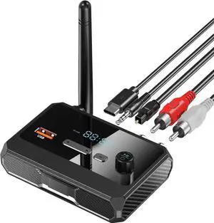 Bluetooth 5.3 Receiver, RCA Bluetooth Adapter, Low Latency & HD Music Audio, Support Optical AUX 3.5mm, RCA Bluetooth Receiver Adapter for Home Stereo Speakers, Music Streaming Stereo System