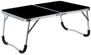 Rubber Mat Adjustable Portable Laptop Table Folding Stand Computer Reading Desk Bed Tray (Black)